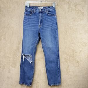 Abercrombie‎ & Fitch Jeans Womens 4 Ankle Straight Ultra High Rise Distressed